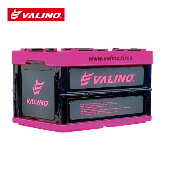 【再入荷】[人気商品]VALINO 折り畳みコンテナBOX BLACKｘPINK 48L